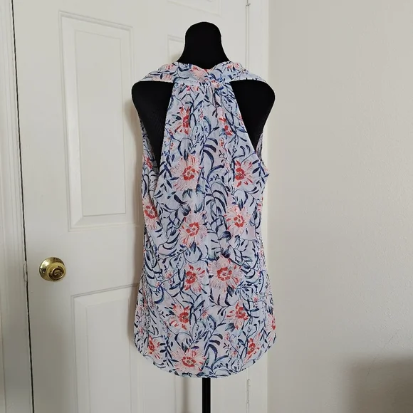 CABI Multicolor Floral Print Sleeveless V-Neck Blouse Women's Size Medium - Picture 3 of 11